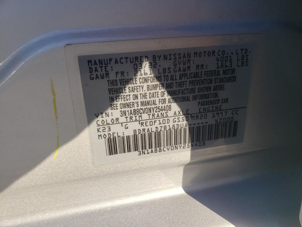 2022 Nissan Sentra sv