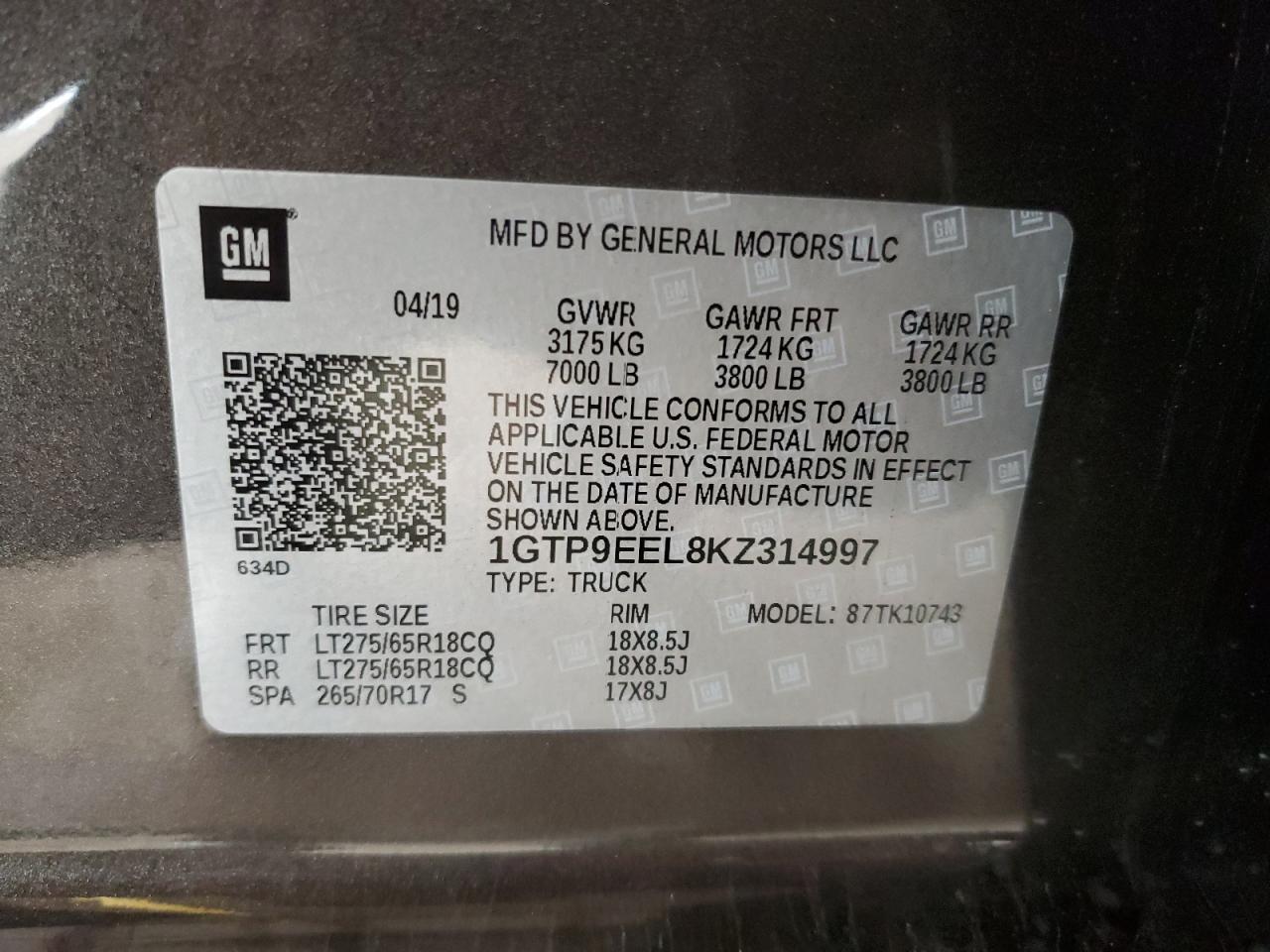 2019 GMC Sierra K1500 AT4