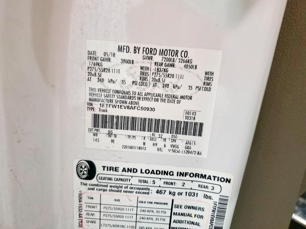 2010 Ford F150 Supercrew