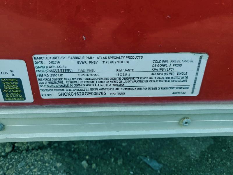 2016 Atlas Specialty Prod UCT AC816TA2 Enclosed Cargo Trailer