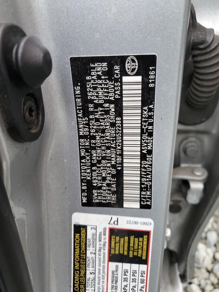 2016 Toyota Camry le