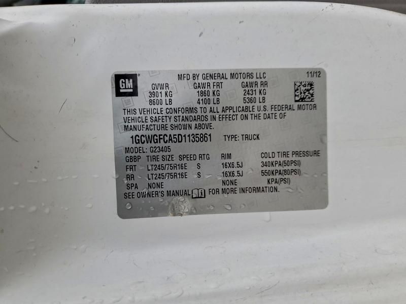 2013 Chevrolet Express 2500 Utility / Service van