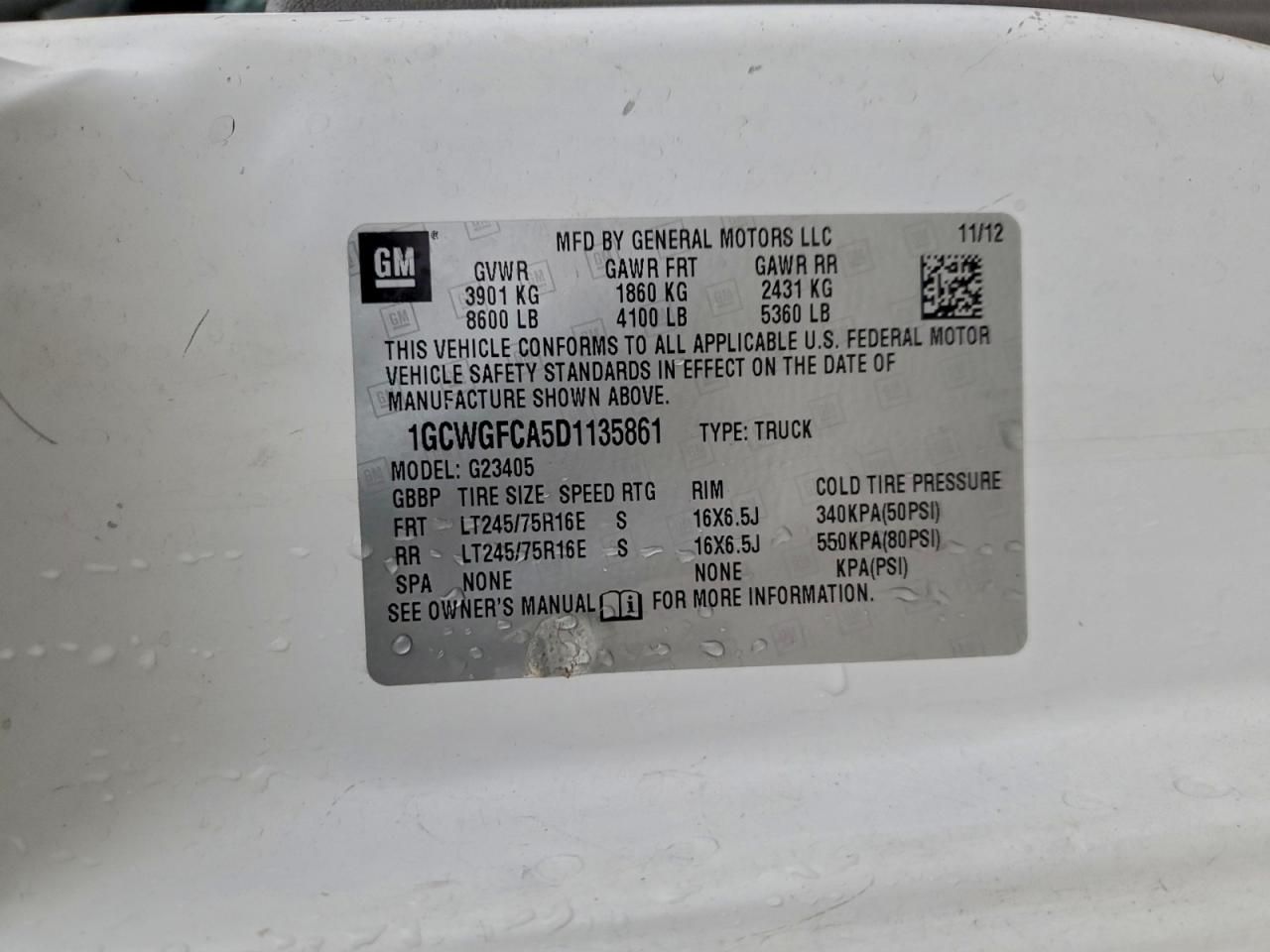 2013 Chevrolet Express 2500 Utility / Service Van