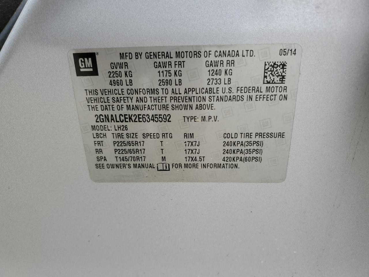 2014 Chevrolet Equinox lt