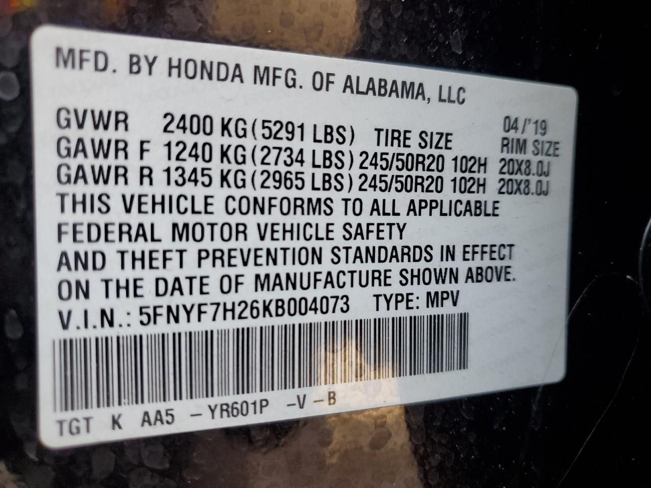 2019 Honda Passport Sport