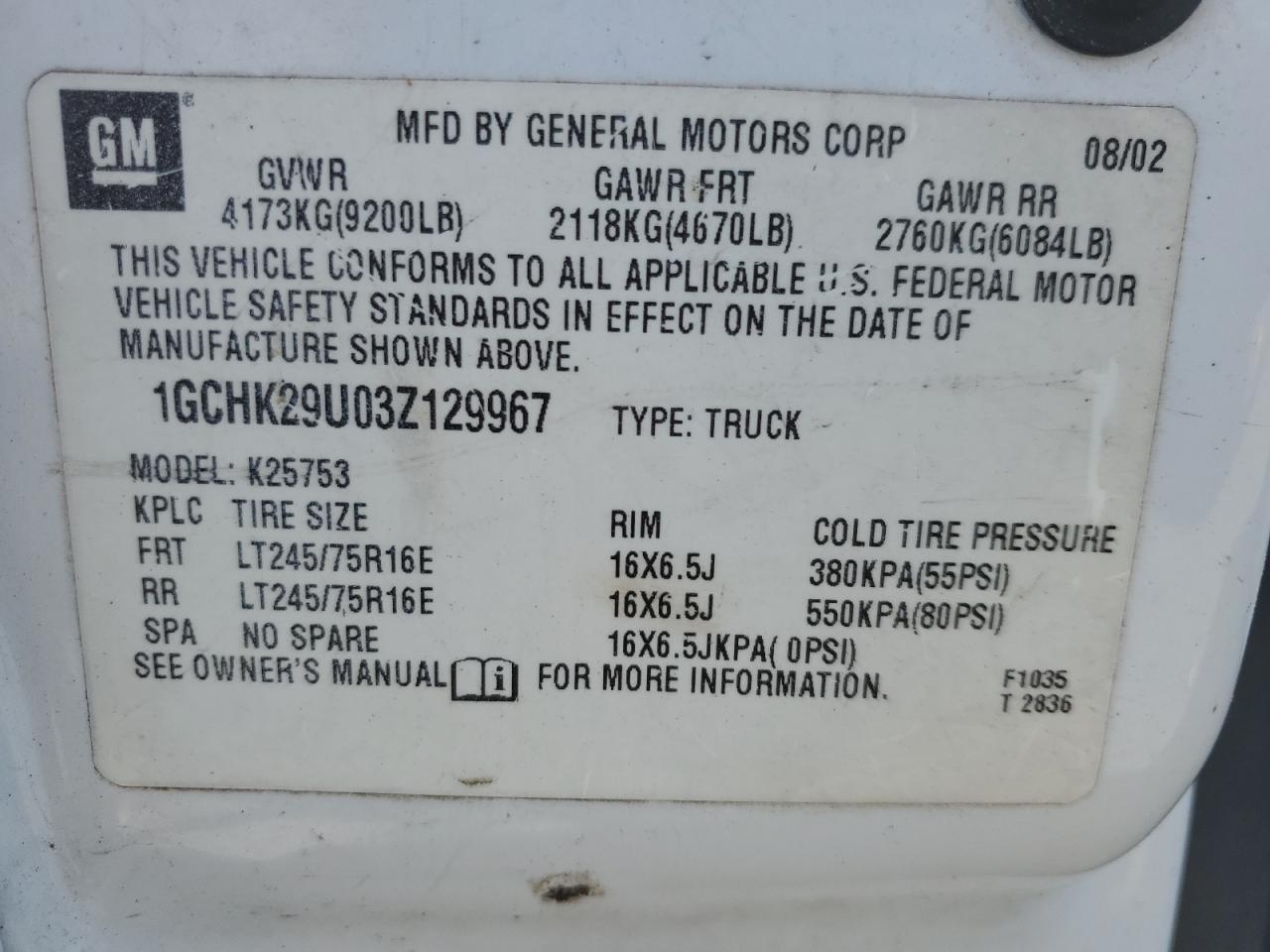 2003 Chevrolet Silverado K2500 Heavy Duty
