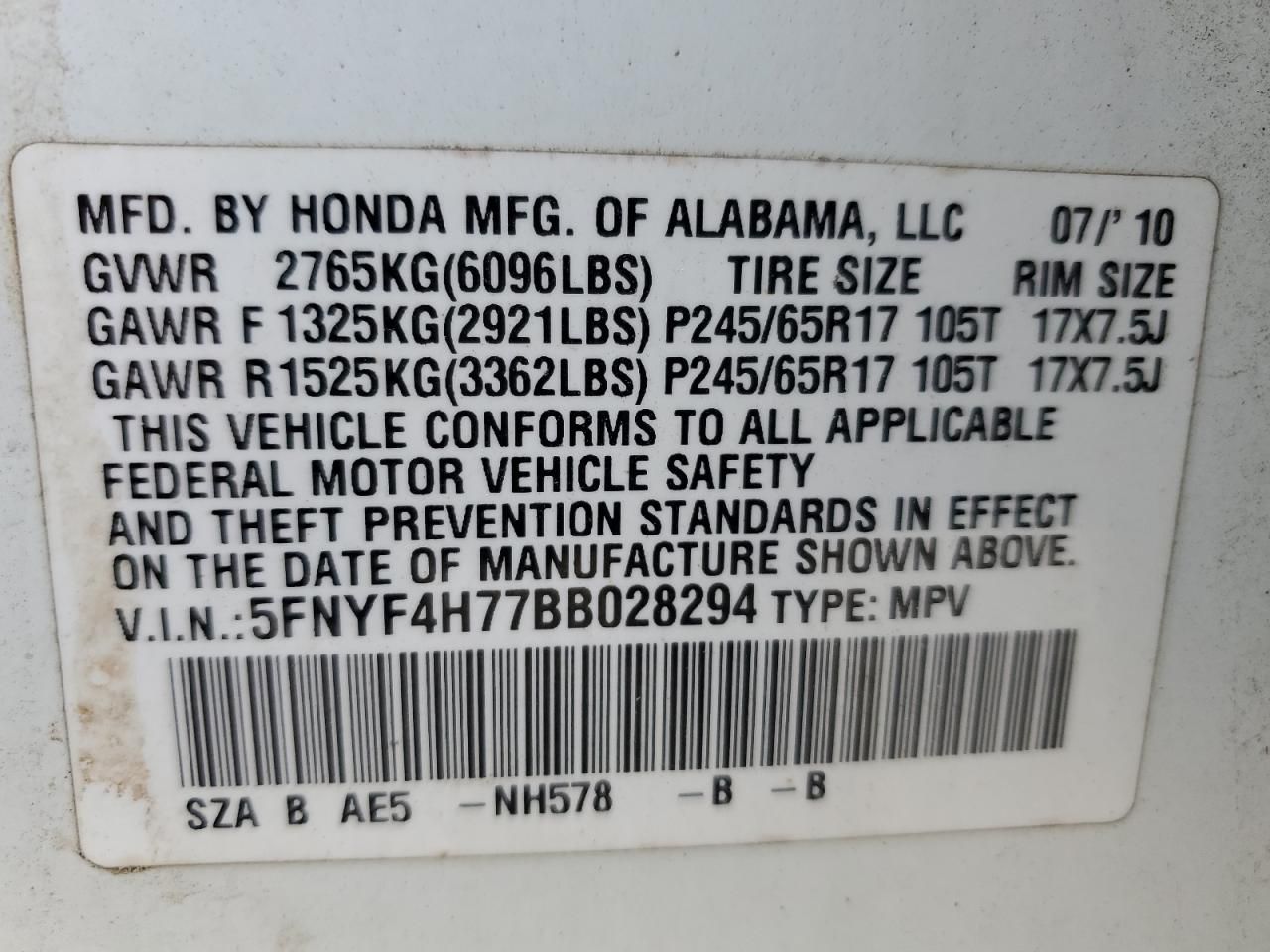 2011 Honda Pilot Exln