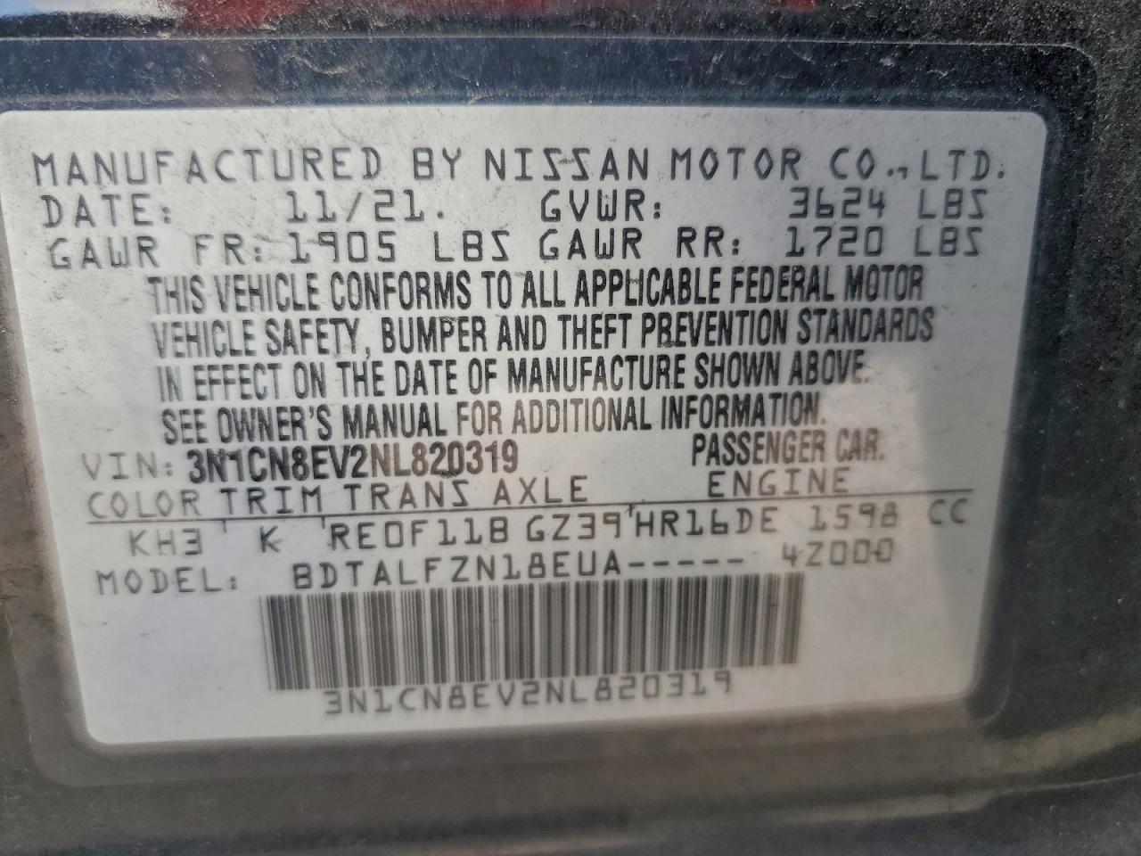 2022 Nissan Versa sv