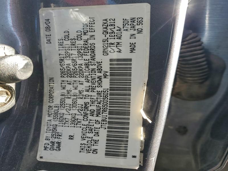 2005 Toyota 4runner Limited