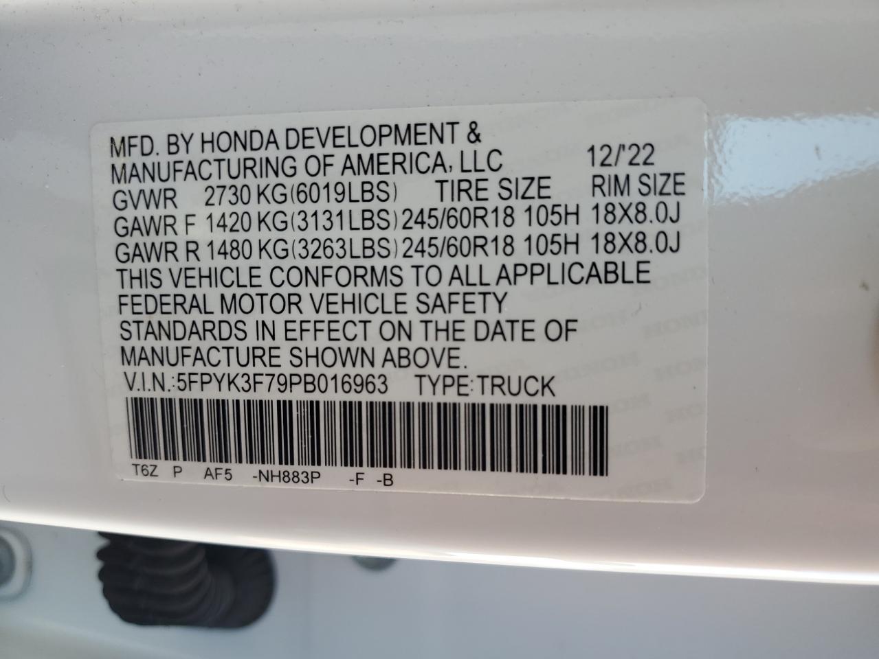 2023 Honda Ridgeline Rtl-e