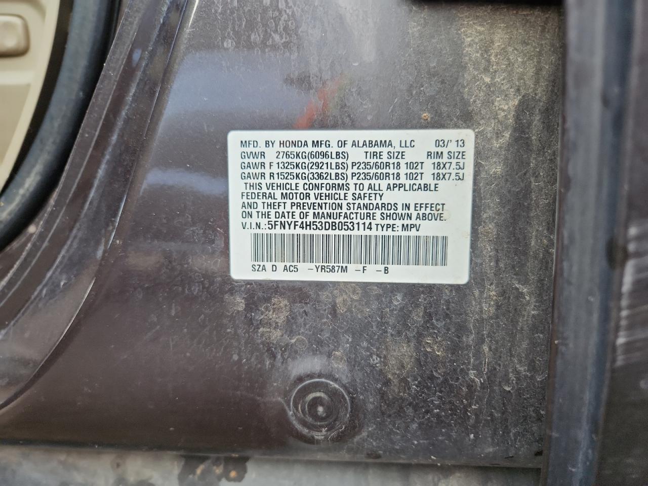 2013 Honda Pilot exl