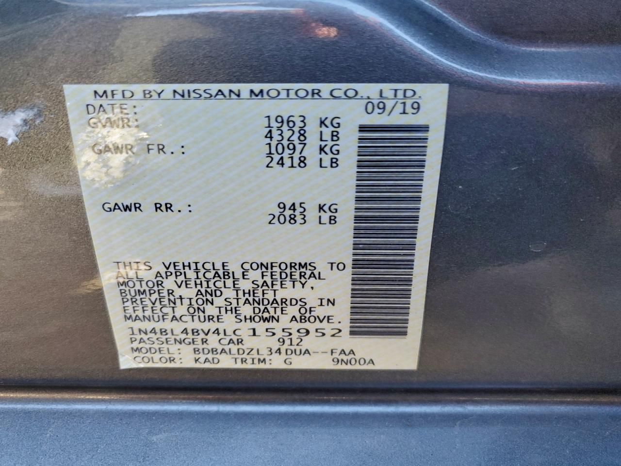 2020 Nissan Altima s