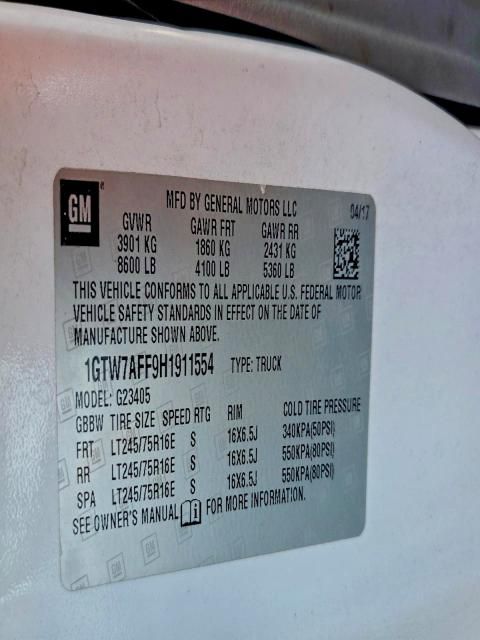 2017 GMC Savana Utility / Service van