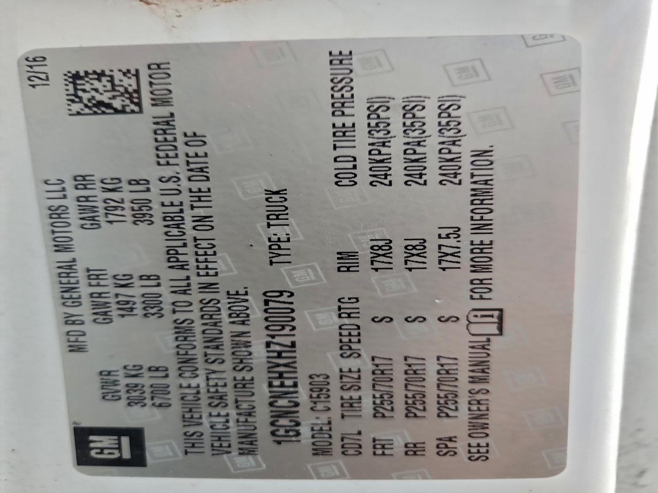 2017 Chevrolet Silverado C1500