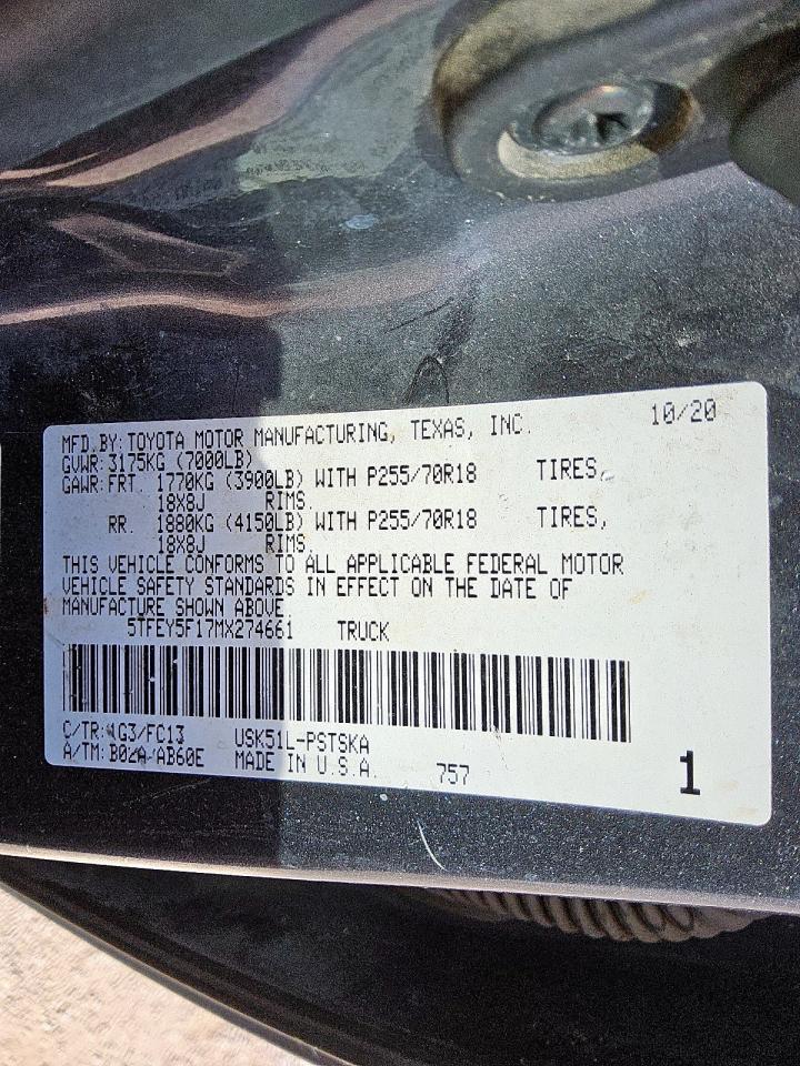 2021 Toyota Tundra Crewmax SR5