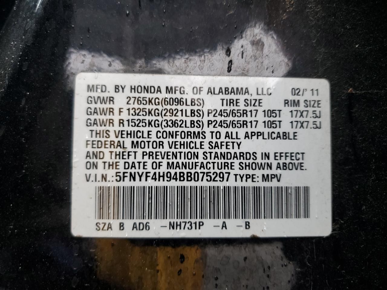 2011 Honda Pilot Touring