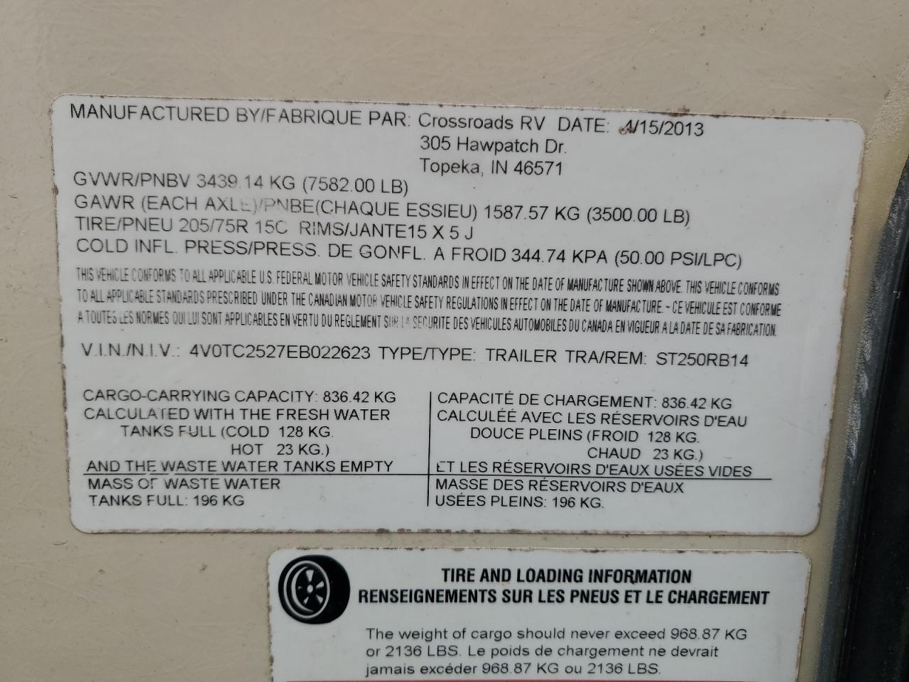 2014 Crossroads 2014 Cross Sunset Roads Camper