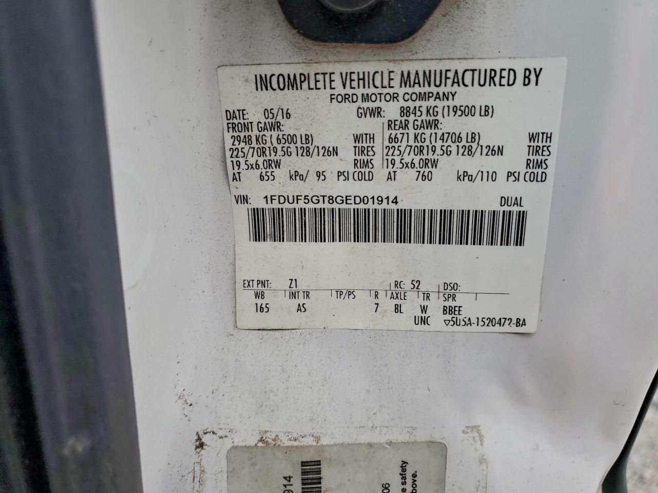 2016 Ford F550 Super Duty