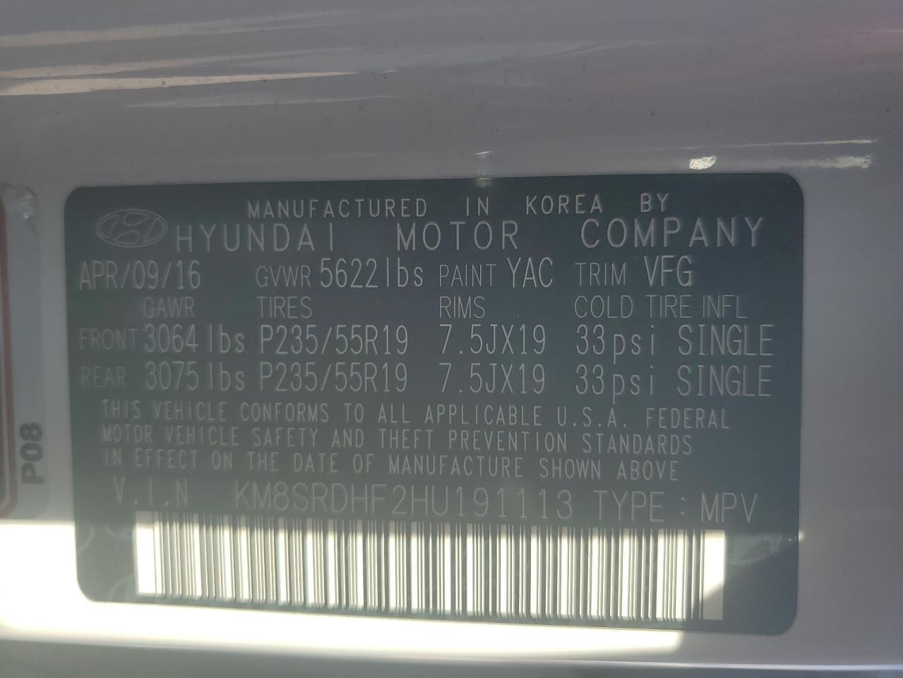 2017 Hyundai Santa fe se Ultimate