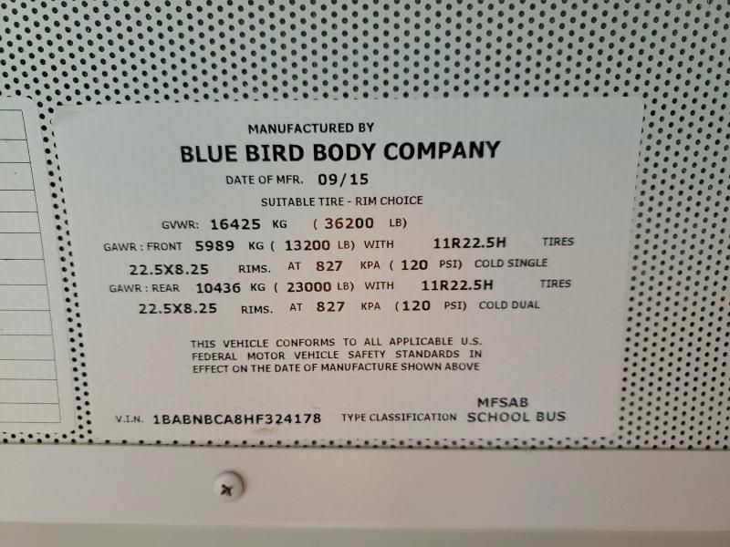 2017 Blue Bird 2017 Bluebird Allamrican-School Bus