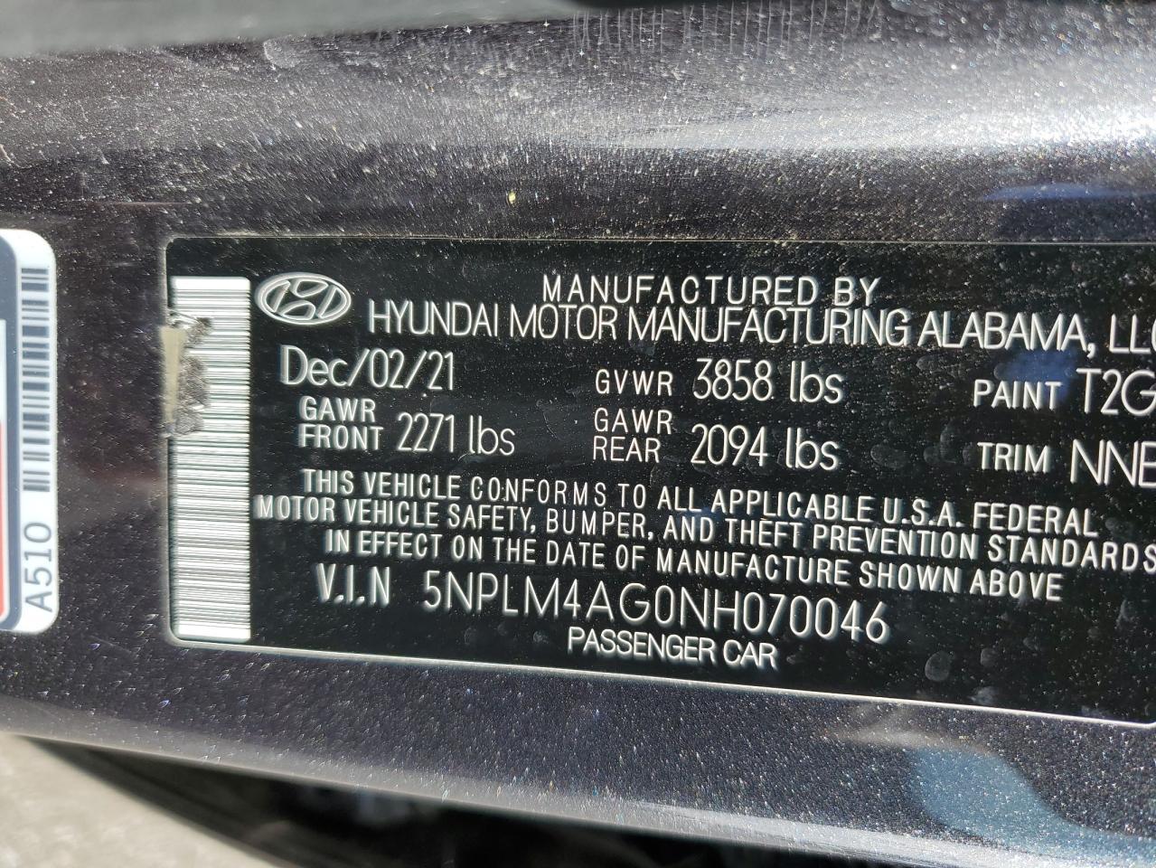 2022 Hyundai Elantra sel