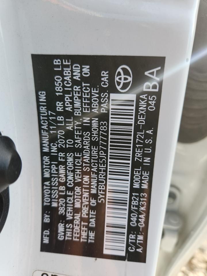 2018 Toyota Corolla l