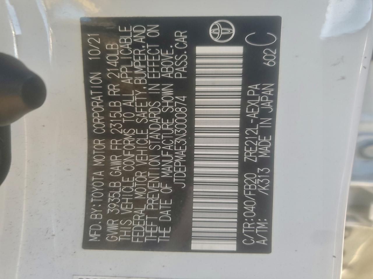 2022 Toyota Corolla le