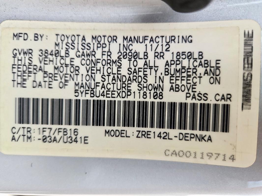 2013 Toyota Corolla Base