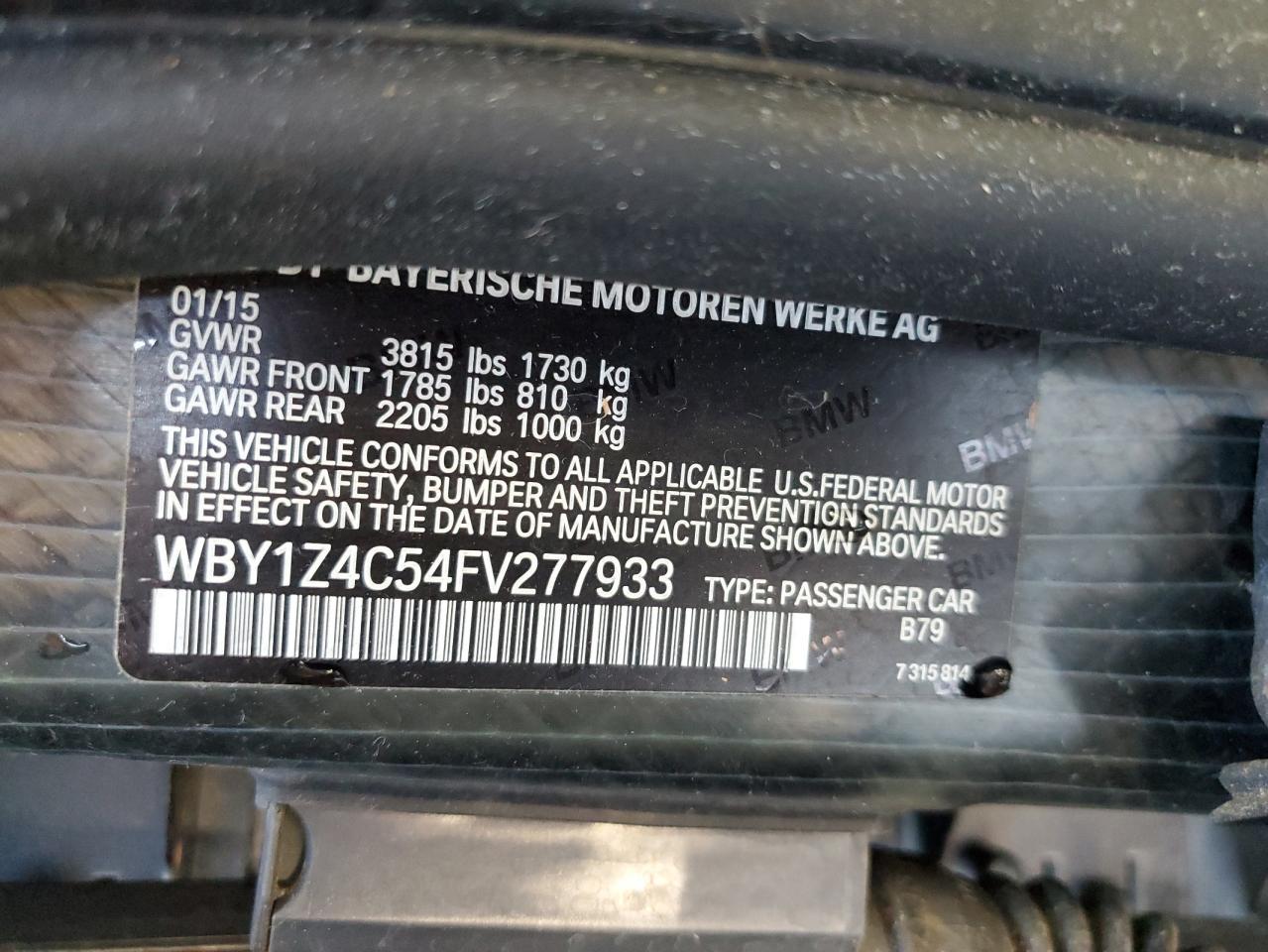 2015 BMW I3 rex