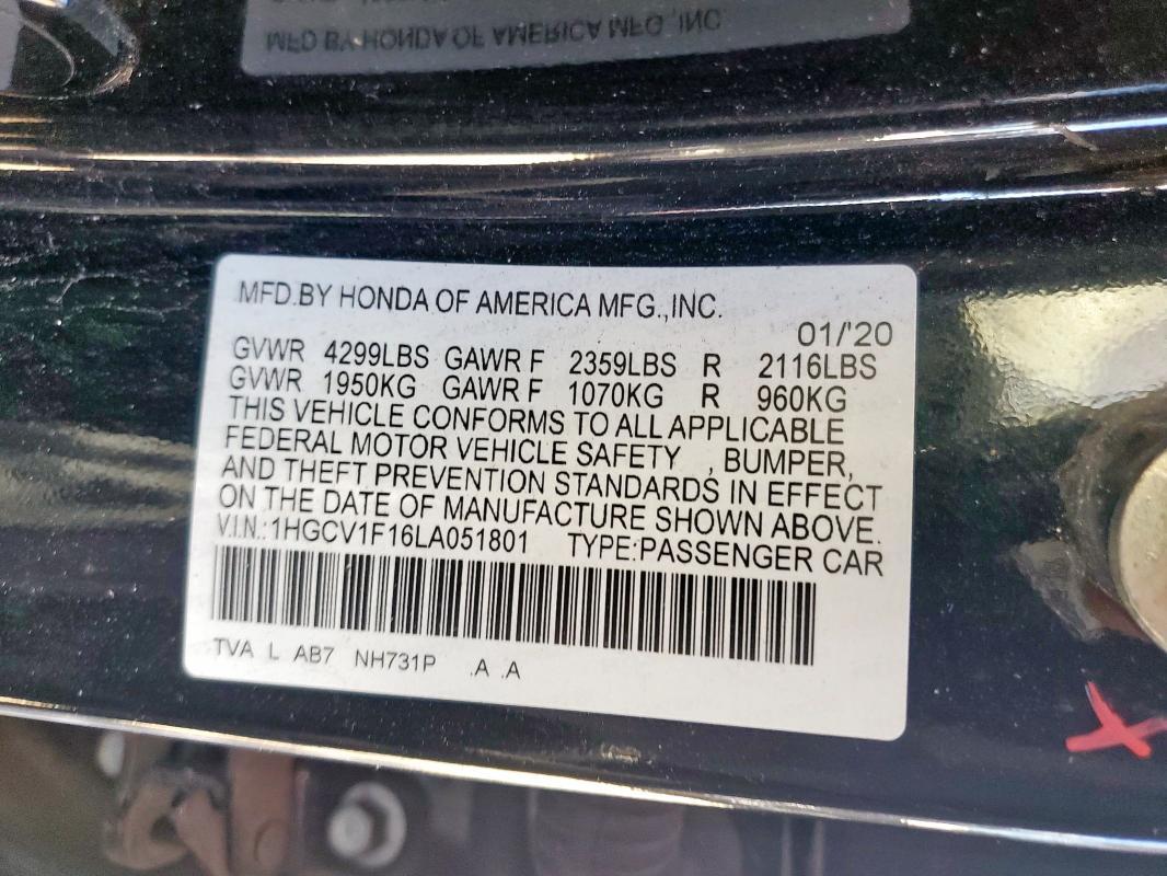 2020 Honda Accord lx