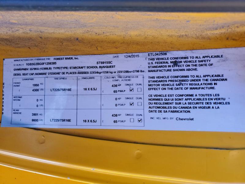 2016 Chve 2016 Chevrolet Express School Bus