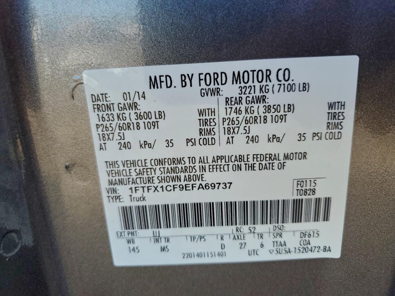 2014 Ford F150 Super cab