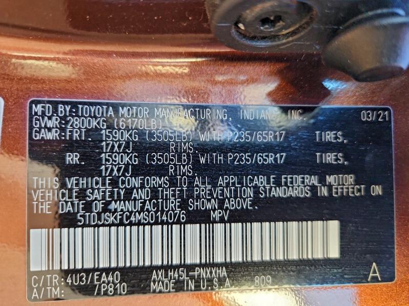 2021 Toyota Sienna xle 7-passenger