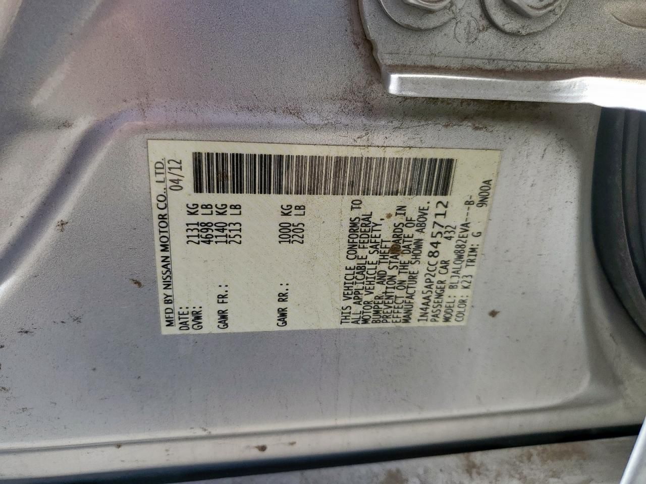 2012 Nissan Maxima s