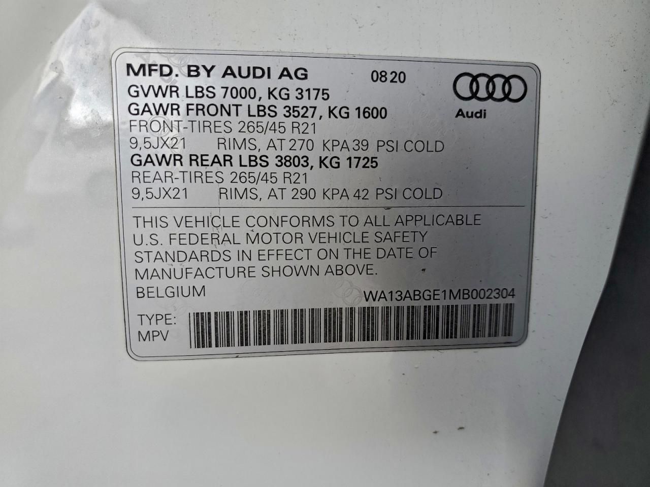 2021 Audi E-tron Sportback Prestige