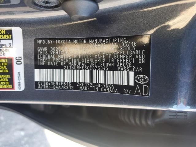 2016 Toyota Corolla l