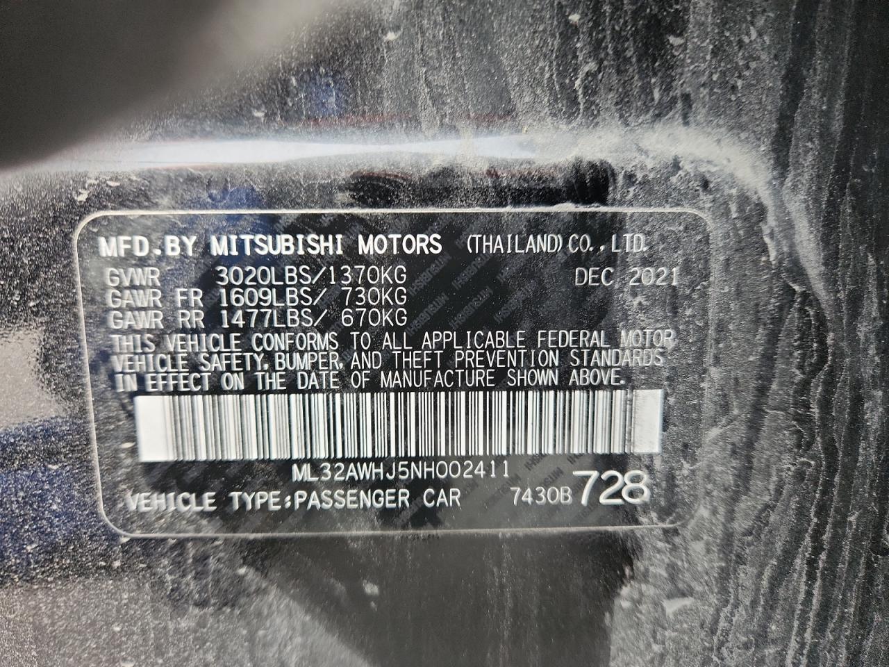 2022 Mitsubishi Mirage