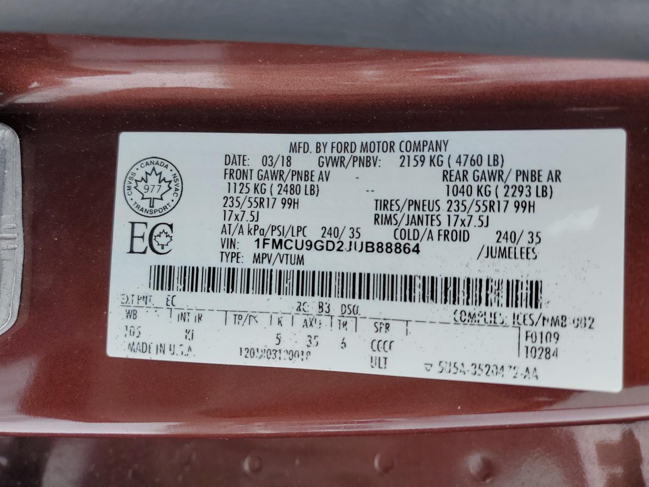 2018 Ford Escape se