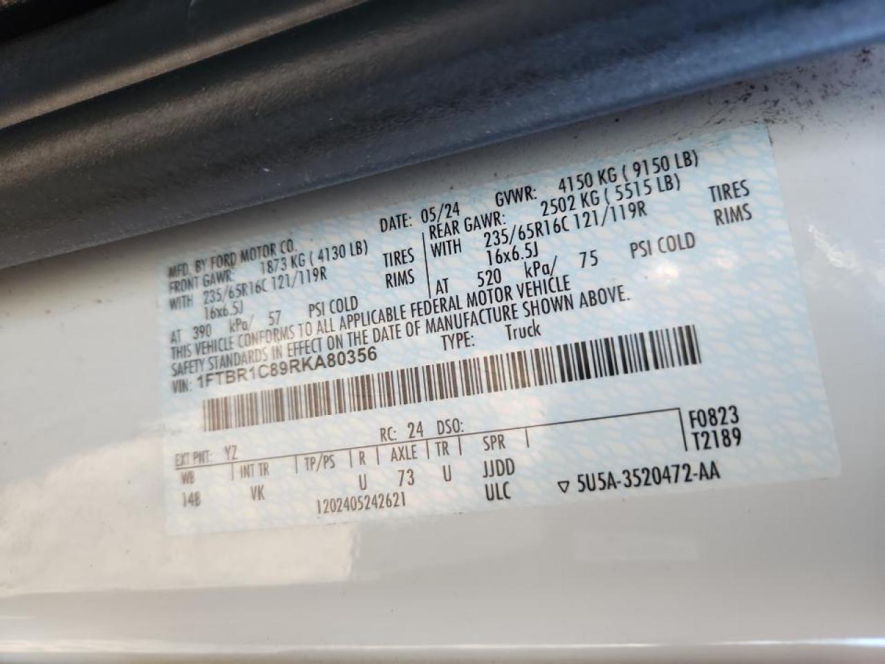 2024 Ford Transit T-250 Delivery Van