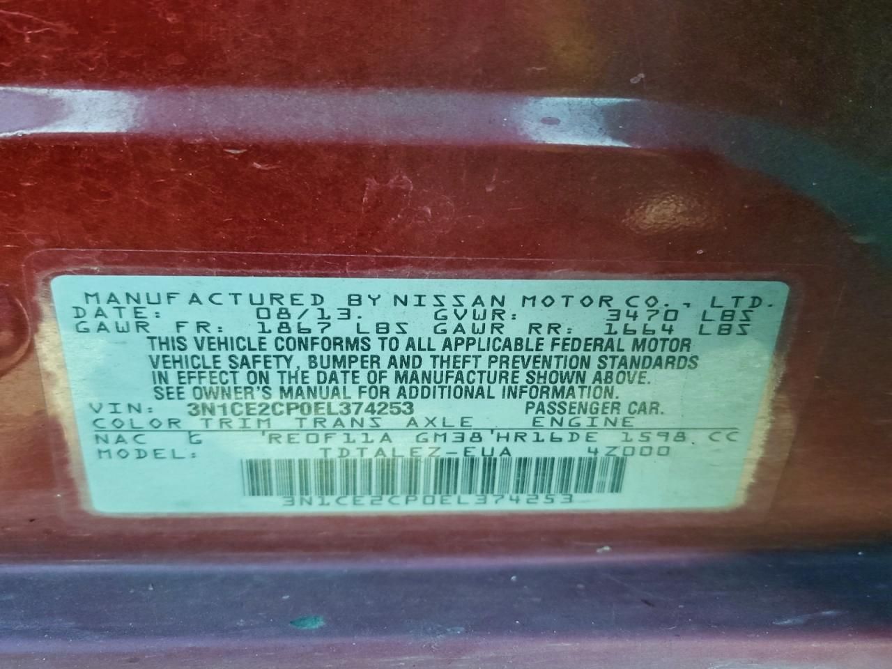 2014 Nissan Versa Note s