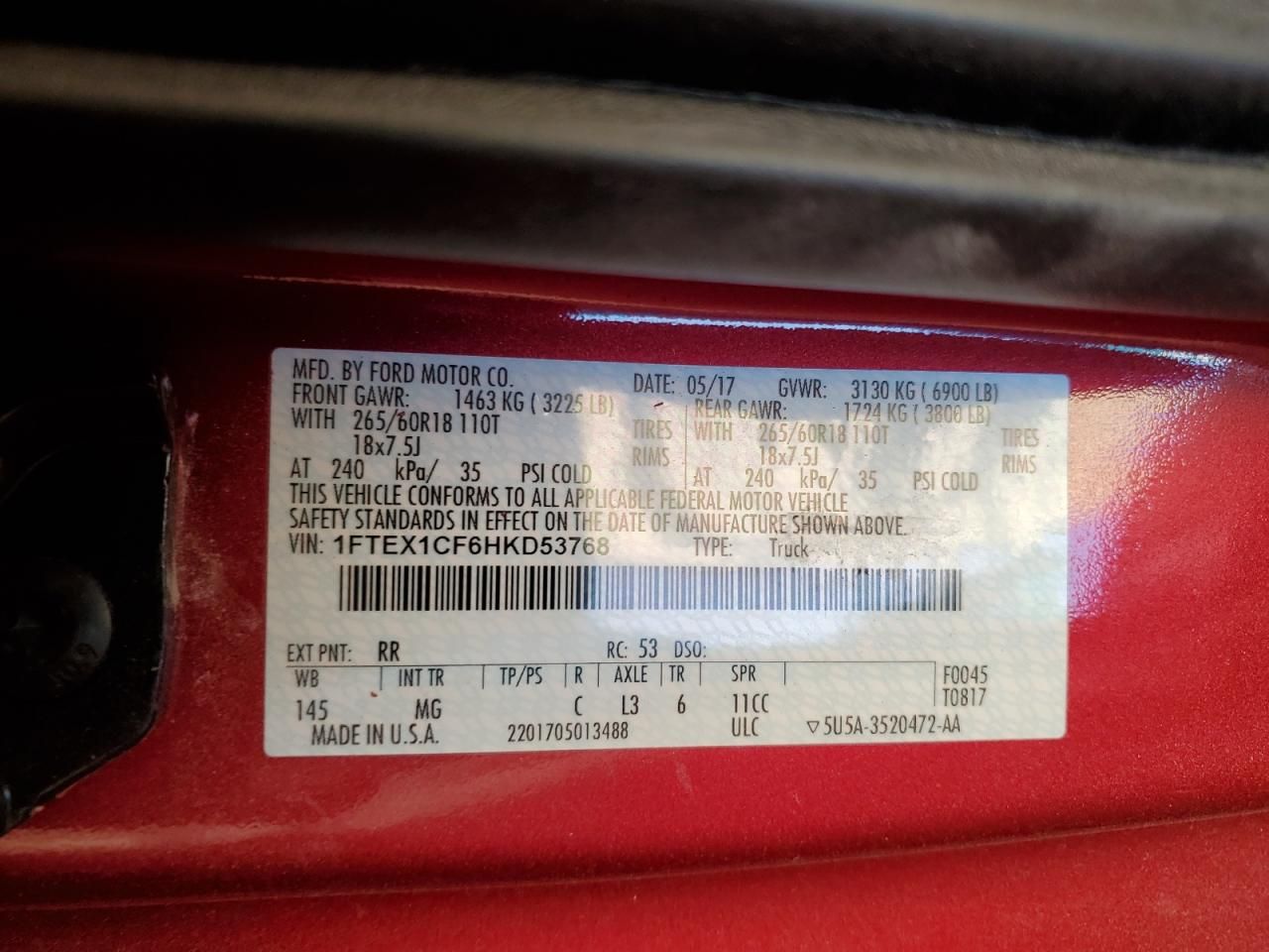 2017 Ford F150 Super Cab