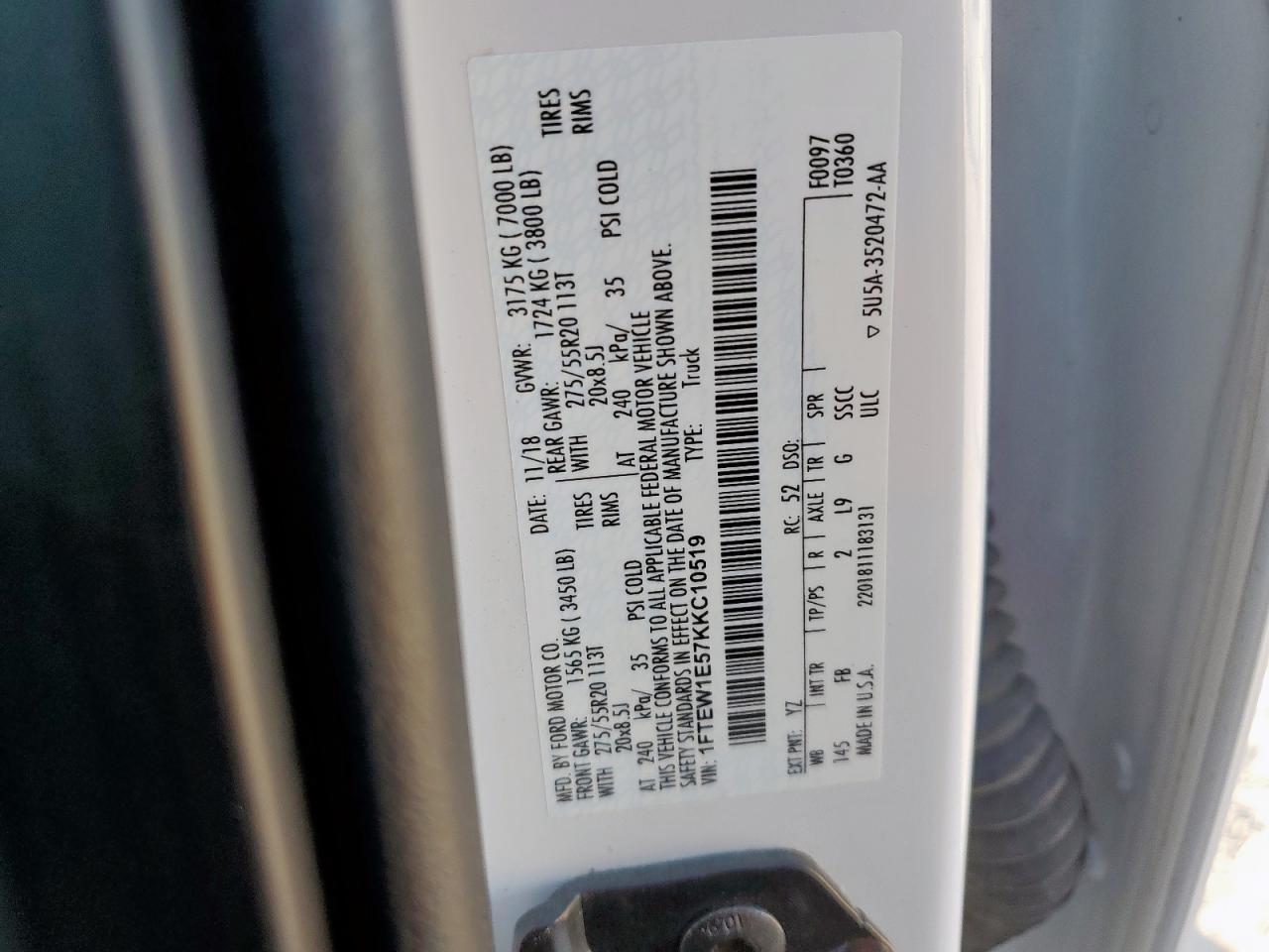 2019 Ford F150 Supercrew