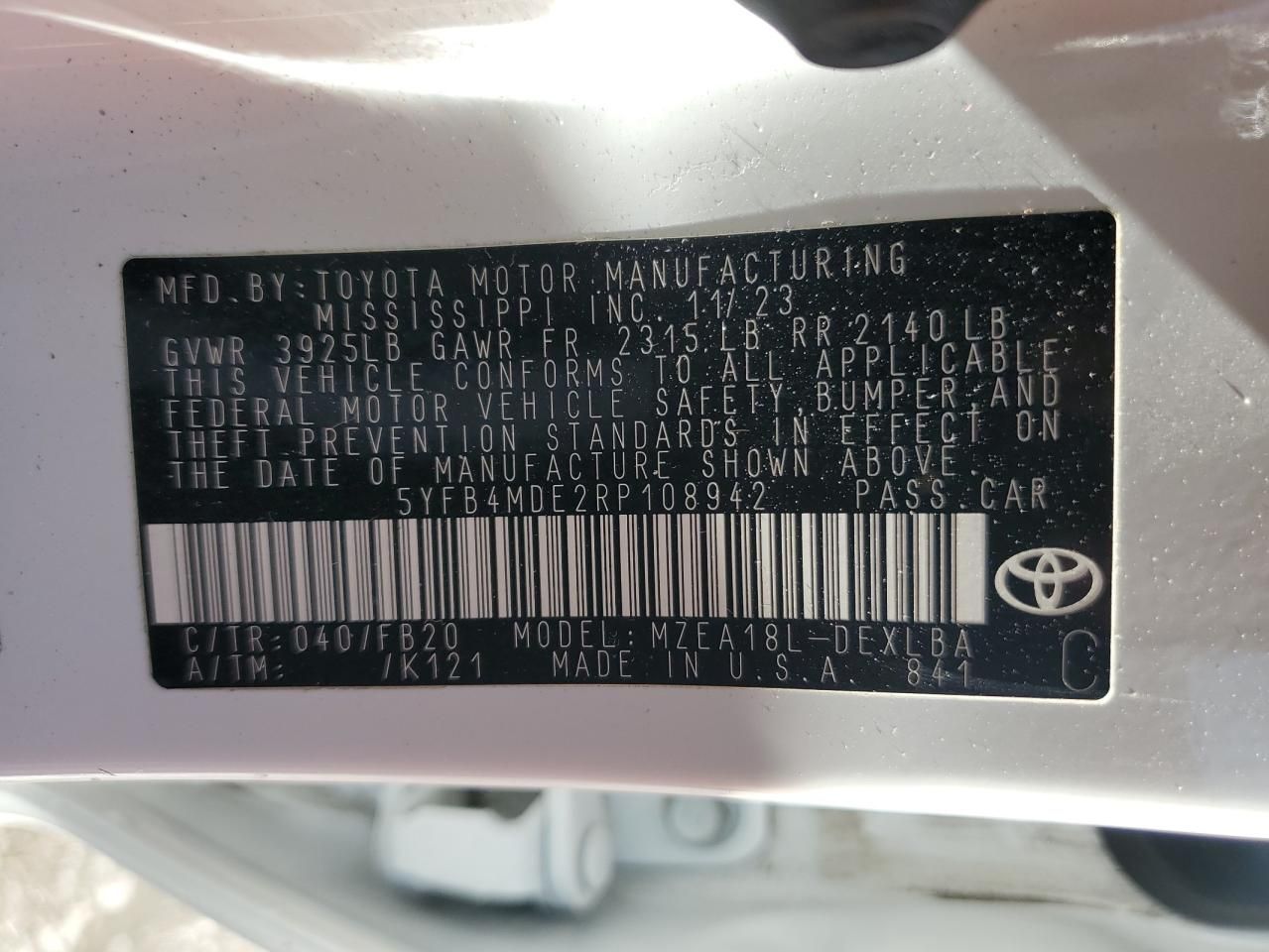 2024 Toyota Corolla le