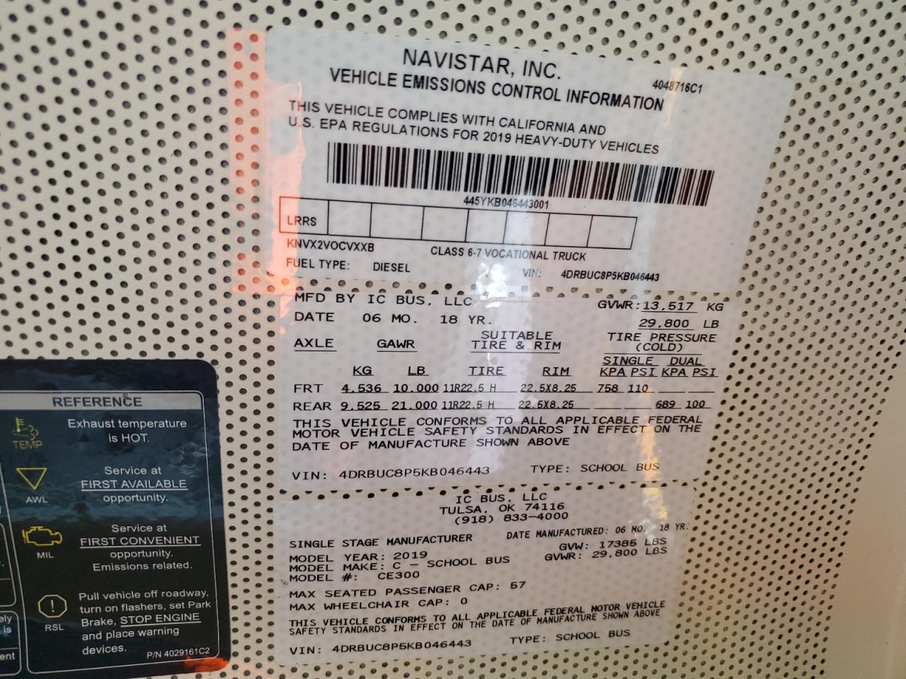 2019 Icrp 2019 IC Bus CE300 School Bus