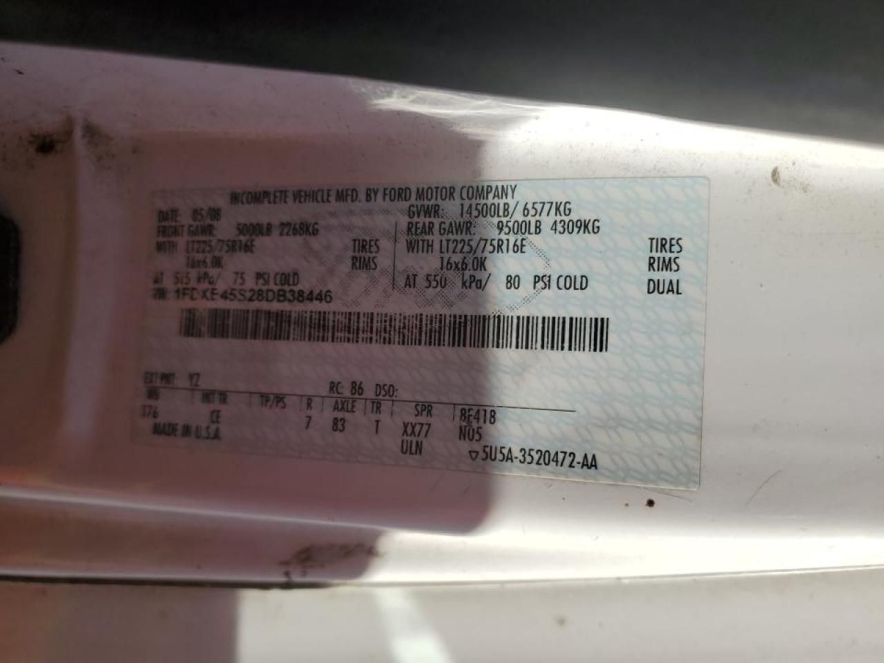 2008 Ford E450 BOX Truck