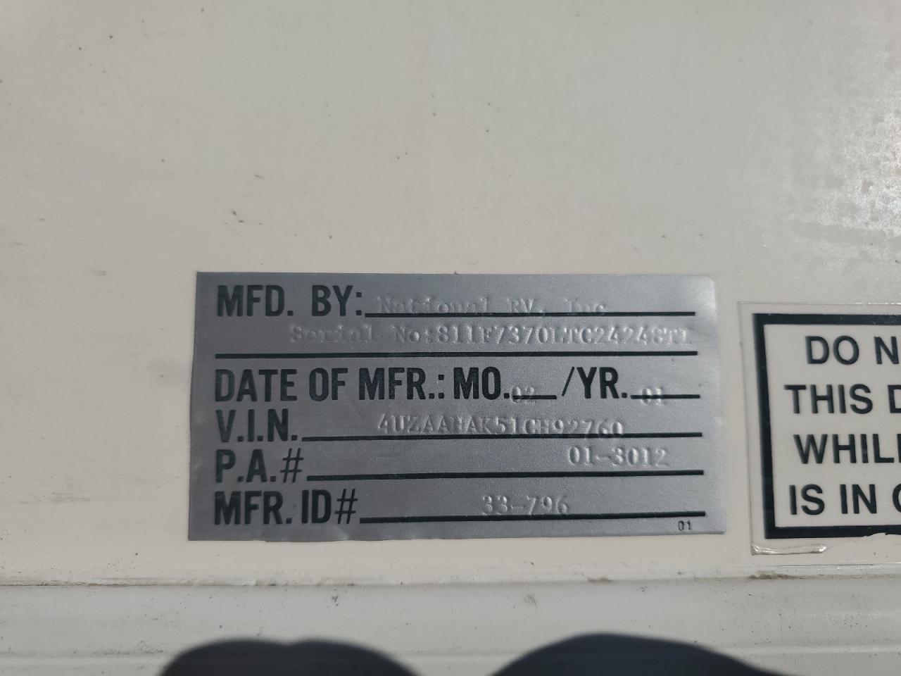 2001 National Rv Tradewinds Recreational Vehicle