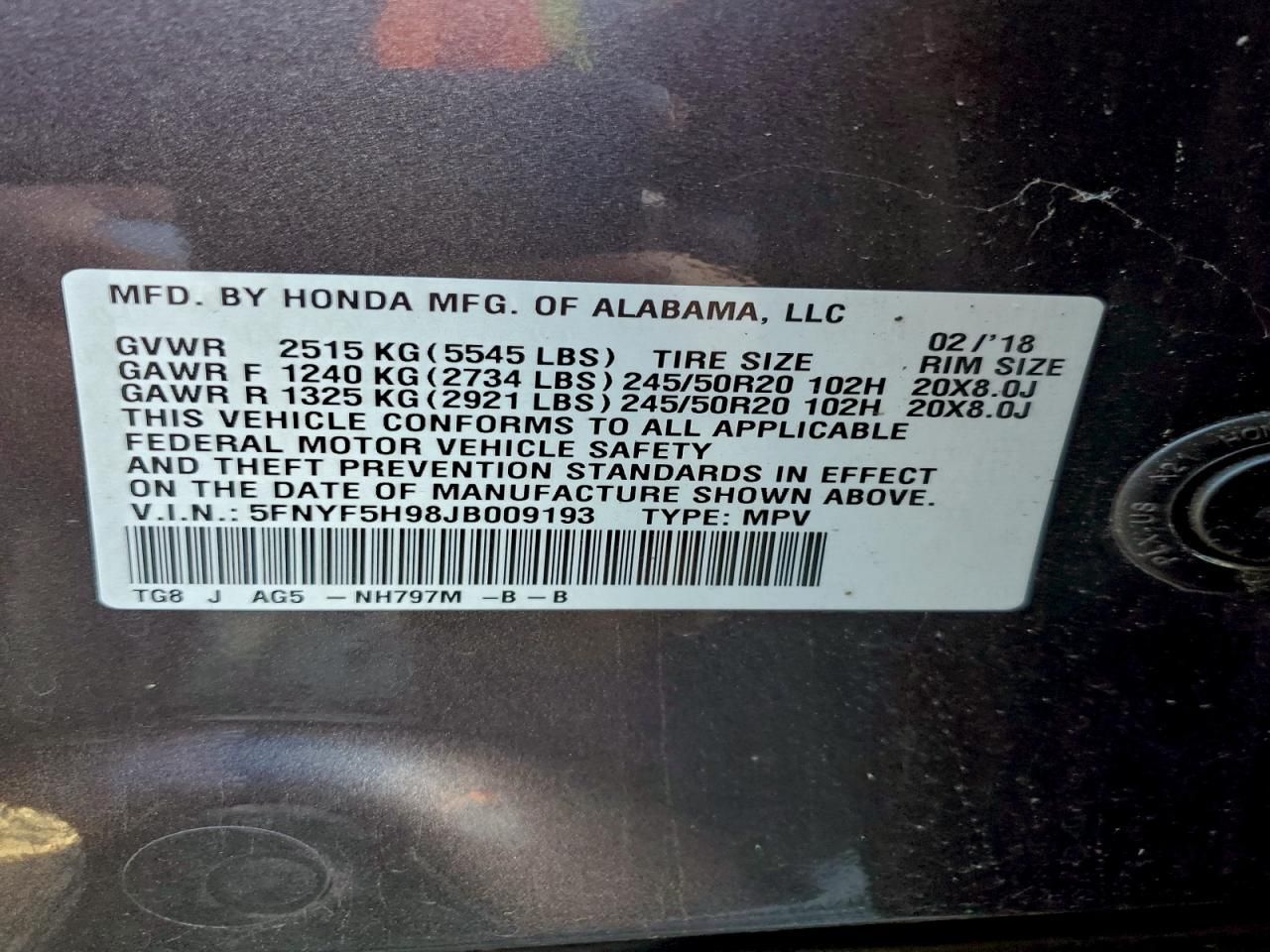 2018 Honda Pilot Touring