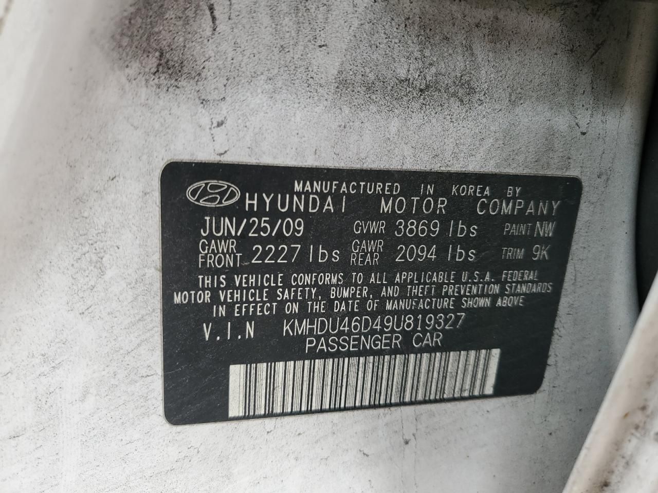 2009 Hyundai Elantra gls