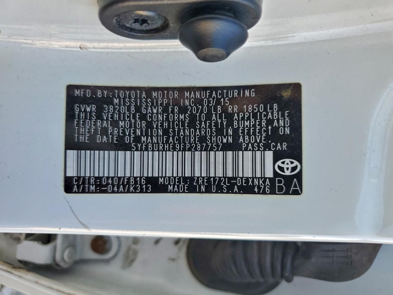 2015 Toyota Corolla l