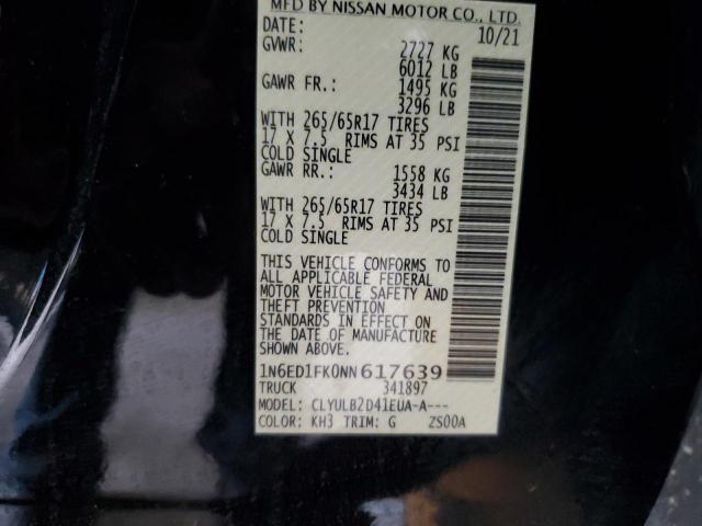 2022 Nissan Frontier sv